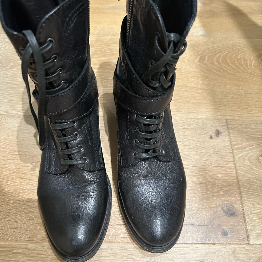 Prada lace up booty with side zip 9 1/2